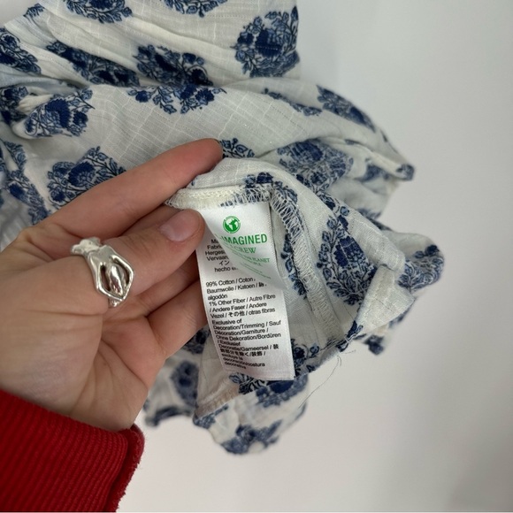 J. Crew Plus Size White Bohemian Floral Medallion Cropped Flowy Tank Top Blouse - Picture 3 of 4